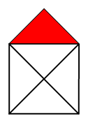 Das Haus vom Nikolaus mit rot gefülltem Dach