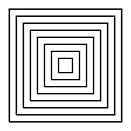 Acht ineinanderliegende Quadrate mit gemeinsamem Mittelpunkt