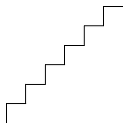 Eine Treppe aus sechs Stufen