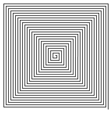 Eine saubere quadratische Spirale