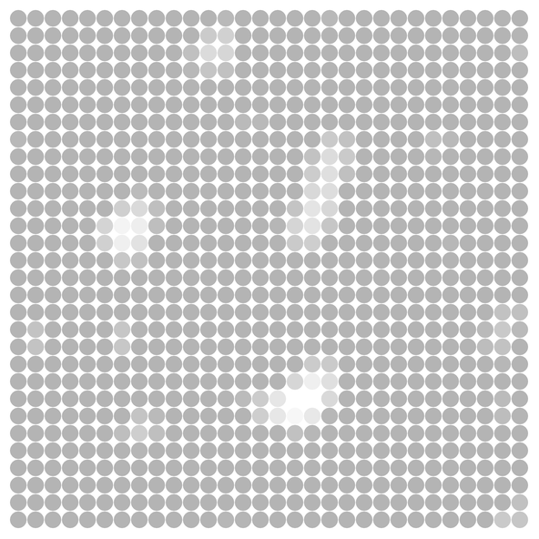 Eine graue Wolkentextur aus Perlin Noise mit 6 Oktaven: helle und dunkle Bereiche wie echte Wolken